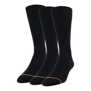 Signature Gold by Goldtoe Men’s Solids Bamboo Rayon Relaxed Top Crew Socks 3-Pk